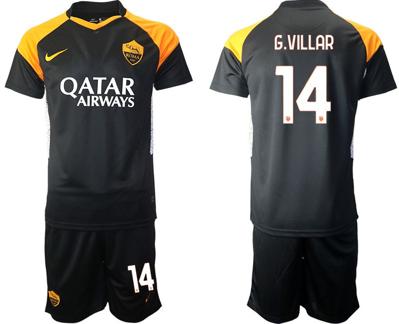 Men 2020-2021 club Rome away #14 black Soccer Jerseys